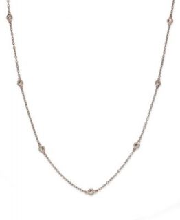 Silver Necklace, 36 Cubic Zirconia Station Necklace (1 1/10 ct. t.w