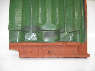 Ludowici Roof Tile Green Glazed French Terra Cotta Clay Field Vintage