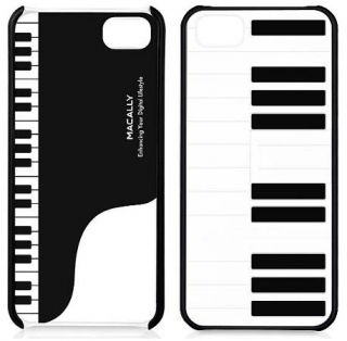 Macally Piano Jazz Case Black White Hard Cover with Stand for Apple