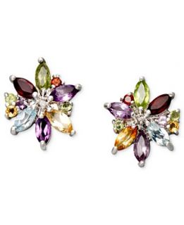 Victoria Townsend Sterling Silver Earrings, Multistone Cluster Stud