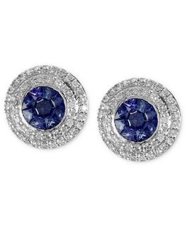 EFFY Collection 14k White Gold Earrings, Sapphire (9/10 ct. t.w.) and