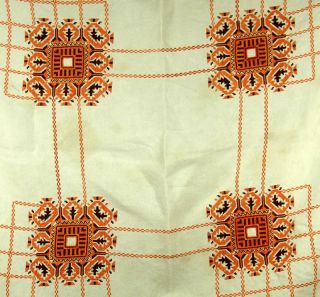 Old Ethnic Greek Macedonia Folk Embroidery Tablecloth
