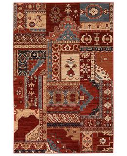 Area Rug, Timeless Treasures Kerman Mosaic Burgundy Rust 66 x 910