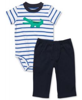 Carters Baby Set, Baby Boys Blue Stripe Gator Bodysuit and Pant Set