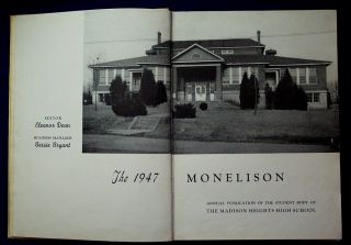 1947 Madison Heights High School Yearbook Monelison Near Lynchburg VA