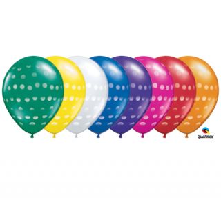 Assorted Jewel Polka Dots 11 Latex Balloons Birthday Circus