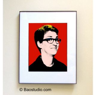Rachel Maddow Red Framed Pop Art Signed Dated