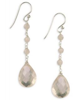 Sterling Silver Earrings, Rose Quartz Teardrop Earrings (17 1/10 ct. t