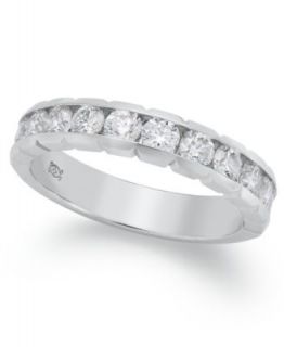 Diamond Ring, 14k White Gold Certified Diamond Anniversary Band (1 ct
