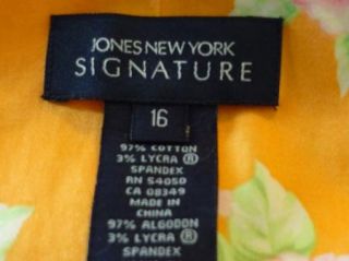 Jones New York NY Signature Orange Floral Sun Dress 16