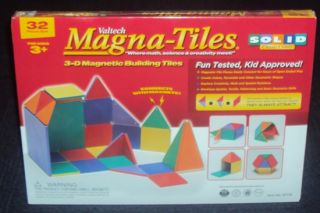 Valtech Magna Tiles 32 Piece Solid Colors Set Brand New Factory SEALED