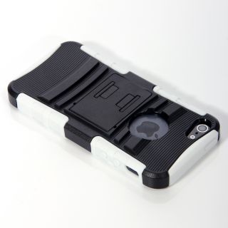 For iPhone 5 Brushed Full Black Aluminum Holster & Stand Case 5G w/ SP