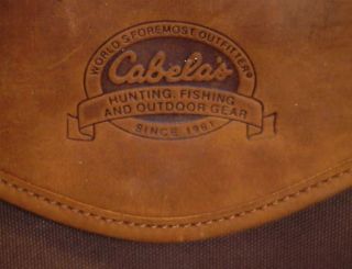 Cabelas Outback Series Leather Canvas Luggage Computer Attache Bag