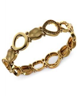 Jones New York Bracelet, Gold Tone Oblong Hammered Metal Stretch