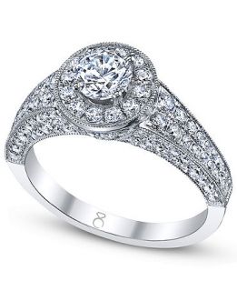 My Diamond Story Ring, 18k White Gold Certified Round Diamond