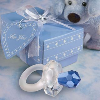 50 Choice Crystal Blue Pacifier Baby Shower Favors
