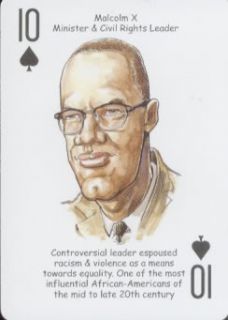 Malcolm x Minister Civil Rights Leader Playing Card