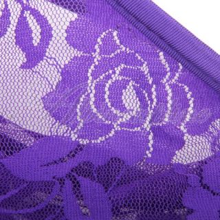 Sexy Mens Lace C String Thong Underwear Panty Purple