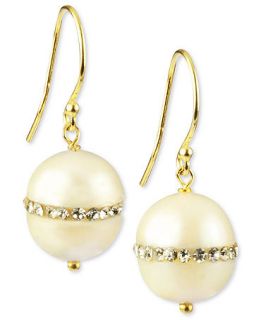18k Gold Over Sterling Silver Earrings, Cultured Freshwater Pearl