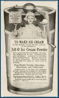 RARE 1905 Ad for Jell O Powder for Making Ice Cream