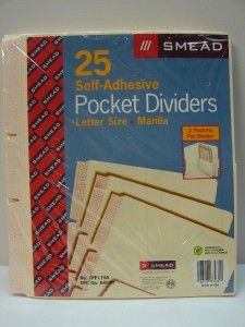 Adhesive Pocket Dividers Letter Size Manila No SFP11SA UPC68030