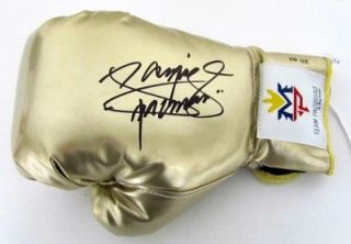 Manny Pacquiao Autographed Gold Team Pacquiao Boxing Glove PSA