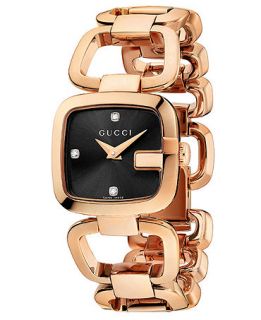 Gucci Watch, Womens Swiss G Gucci Diamond Accent Pink Gold PVD