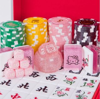 Gift Hello Kitty Large Size Mahjong Game Pink Set Tablecloth Included