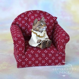 OOAK Miniature Tabby Maine Coon Kitten Original Folk Art Cat Doll Max