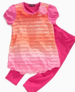 Tempted Kids Set, Little Girls Ombre Bubble Top and Leggings   Kids