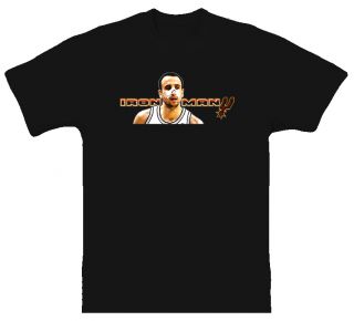 Manu Ginobili San Antonio Spurs Iron Man Black T Shirt