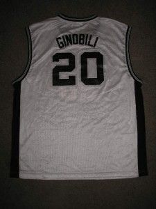 Manu Ginobili 20 Spurs NBA Basketball Jersey Adult 2XL