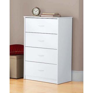 White 4 Drawer Chest Clothing Storage Shelf Furniture