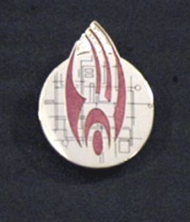 Star Trek Borg Logo Red Gold Cloisonne Pin Lincoln Ent