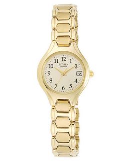 Citizen Watch, Womens Gold Tone Stainless Steel Bracelet 23mm EU2252