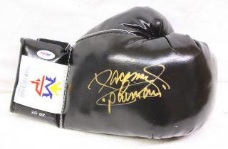 Manny Pacquiao Signed Autographed Black Boxing Glove PSA DNA S97446