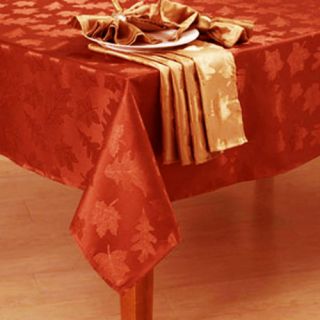 Maple Damask Fall Spice Leaves Leaf Fabric Dining Tablecloth