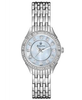 Bulova Watch, Womens Crystal Dress Stainless Steel Bracelet 27mm