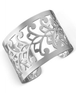 Touch of Silver Silver Bracelet, Silver Plated Cut Out Scroll Cuff