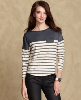 Tommy Hilfiger Top, Long Sleeve Striped   Womens Tops