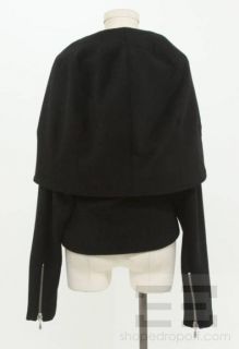 Mara Hoffman Black Wool Shawl Collar Zip Front Jacket Size 8