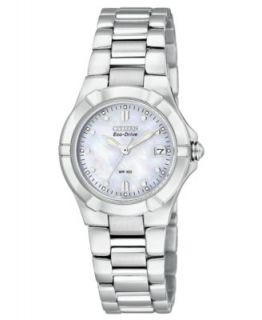 Citizen Watch, Womens Eco Drive Modena Diamond Accent Stainless Steel