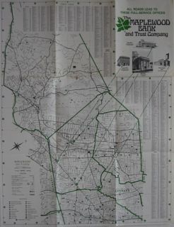1967 Maplewood Bank Road Map South Orange Millburn Short Hills Newark