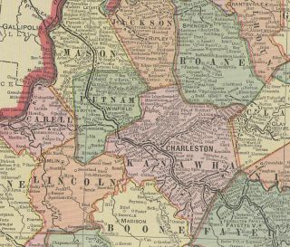 Beautiful 110 Year Old Map of West Virginia Genuine