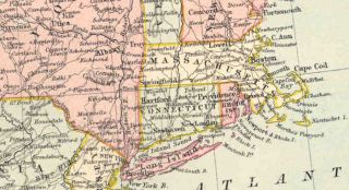 USA North East States Antique Map Fullarton 1878
