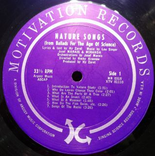 Josef Marais Miranda Nature Songs LP VG Mr 0318 Vinyl 1963 Record