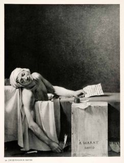 1951 Photogravure Death Jean Paul Marat Assassine Jacques Louis David