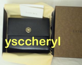 Loewe French Flap Style Wallet New with Box Black in Calf Leather So
