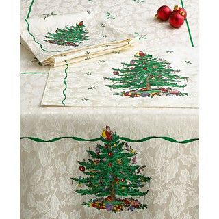 Spode Table Linens, Christmas Tree 60 x 104 Tablecloth