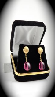 Marco Bicego 18 Karat Yellow Gold Earrings with Pink Stones